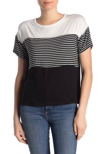 Imbracaminte femei blvd colorblock stripe knit t-shirt blackwhite