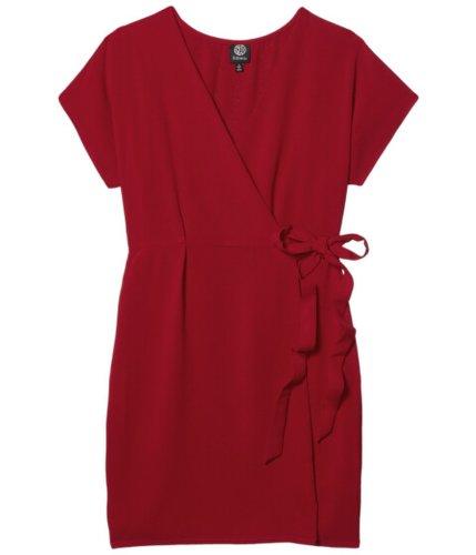 Imbracaminte femei bobeau short sleeve crepe wrap dress red