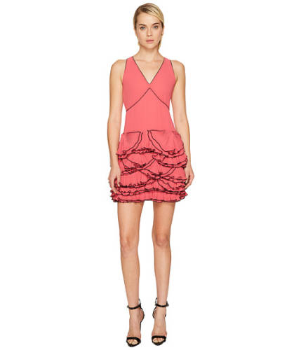 Imbracaminte femei boutique moschino georgette ruffle dress pink