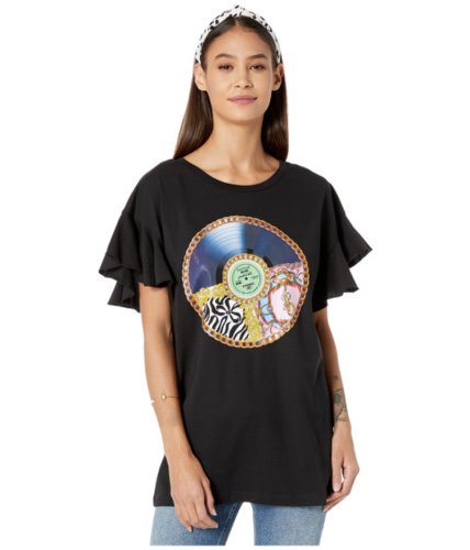 Imbracaminte femei boutique moschino record print t-shirt black multi