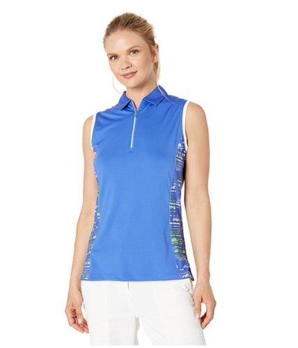 Imbracaminte femei callaway 14 zip stainglass floral printed sleeveless polo amparo blue