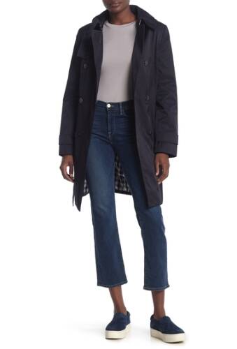 Imbracaminte femei calvin klein double breasted trench coat navy