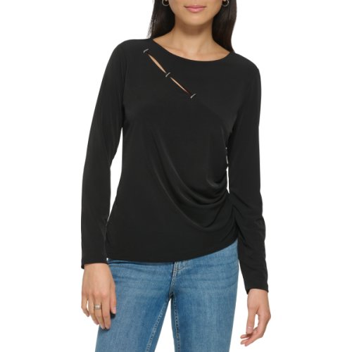 Imbracaminte femei Calvin Klein long sleeve with staple hardware black