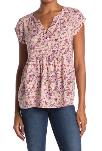 Imbracaminte femei caslon short sleeve swing blouse pink smoke meadow floral