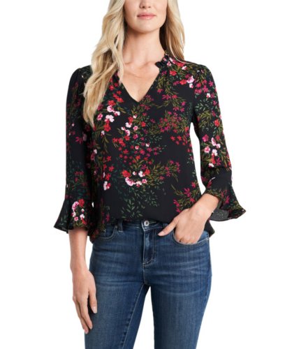 Imbracaminte femei cece 34 sleeve garden floral blouse rich black
