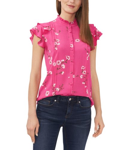 Imbracaminte femei cece button-up pin tuck blouse pink punch