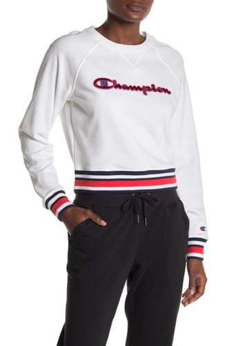 Imbracaminte femei Champion campus french terry cropped pullover white