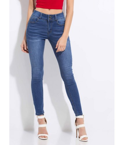 Imbracaminte femei cheapchic booty-ful girl butt-lift skinny jeans medblue