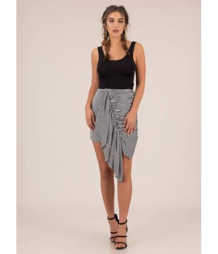 Cheap&chic Imbracaminte femei cheapchic discovery striped asymmetrical skirt black