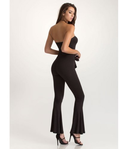 Imbracaminte femei cheapchic flare game tied strapless jumpsuit black