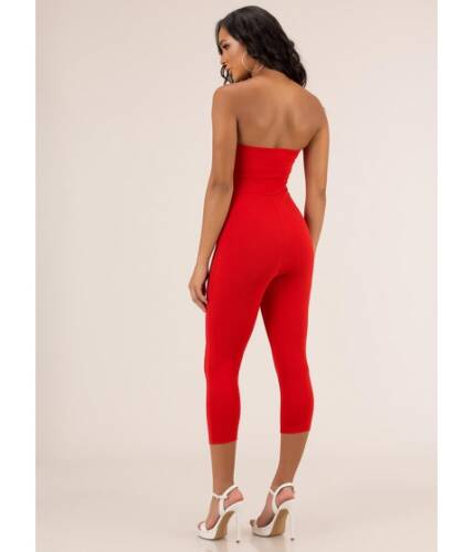 Cheap&chic Imbracaminte femei cheapchic gifted strapless bow-front jumpsuit red