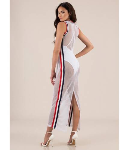 Imbracaminte femei cheapchic net worth striped sports mesh maxi white