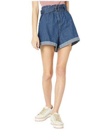 Imbracaminte femei cotton on teen paperbag shorts mid blue d-ring