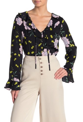 Imbracaminte femei cupcakes and cashmere amethyst satin floral blouse black