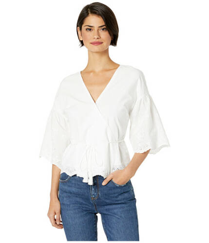 Imbracaminte femei cupcakes and cashmere viva eyelet embroidered wrap top white