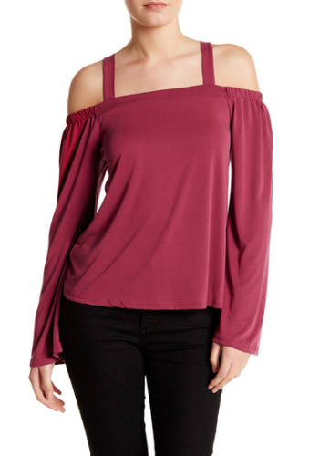 Imbracaminte femei dee elly bell sleeve cold shoulder blouse berry