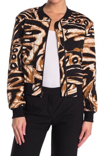 Imbracaminte femei diane von furstenberg caitly quilted printed bomber jacket abstract w