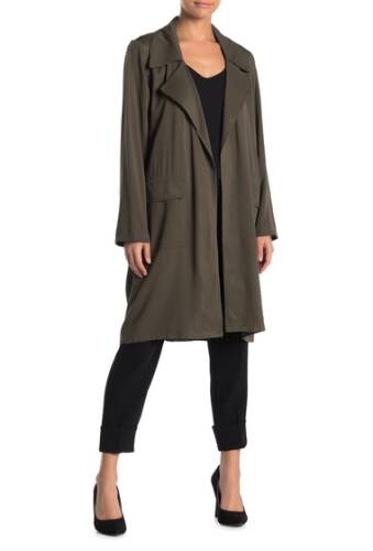 Imbracaminte femei dr2 by daniel rainn drapey long open trench jacket olive