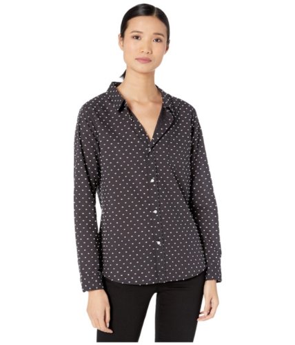 Imbracaminte femei dylan by true grit crisp classic-chic dot button-up blouse black