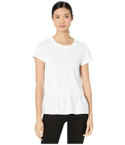Imbracaminte femei dylan by true grit scout tee with ruffle cotton hem white