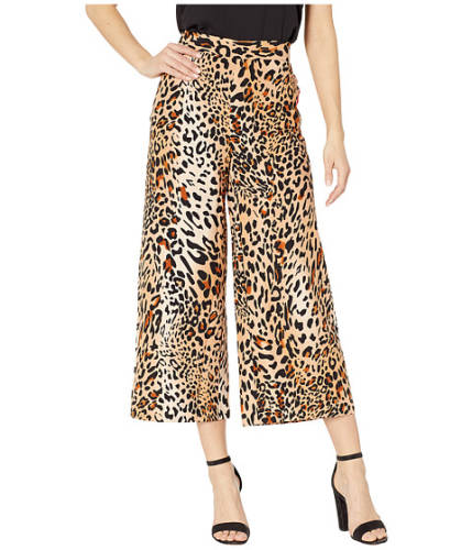 Imbracaminte femei eci leopard printed wide-legged pants brown