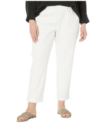 Imbracaminte femei eileen fisher plus size mid-rise ankle pants w slits white