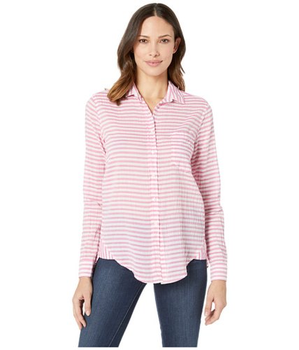 Imbracaminte femei elliott lauren in the pink stripe button front shirt with hem detail pinkwhite