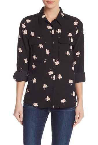Imbracaminte femei elodie button up pocket blouse black grounded blush floral