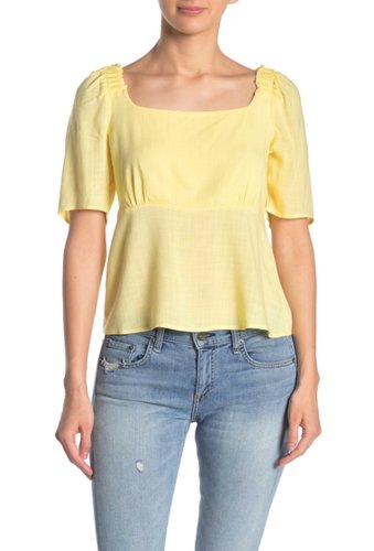 Imbracaminte femei elodie square neck smocked blouse yellow