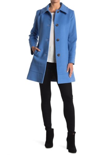 Imbracaminte femei fleurette club collar wool coat bleu