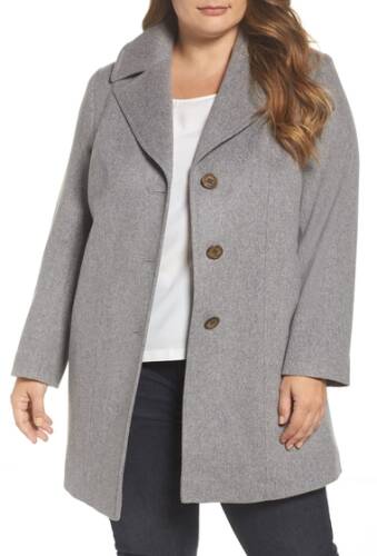 Imbracaminte femei fleurette wool walking coat plus size greyheather