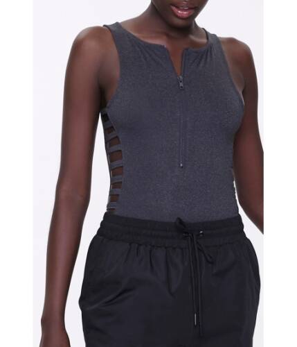 Imbracaminte femei forever21 active caged sleeveless bodysuit charcoal
