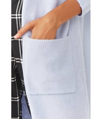 Imbracaminte femei forever21 brushed pocket cardigan light blue