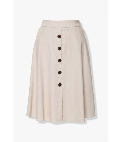 Imbracaminte femei forever21 button-front a-line skirt natural