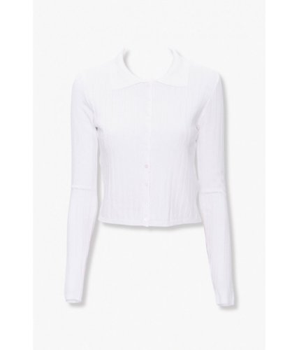 Imbracaminte femei forever21 collared button-down cardigan ivory