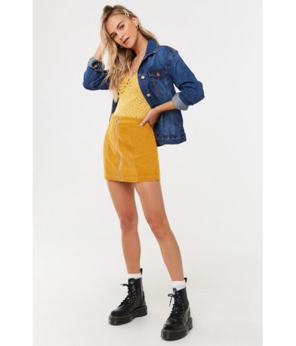 Imbracaminte femei forever21 corduroy a-line mini skirt mustard