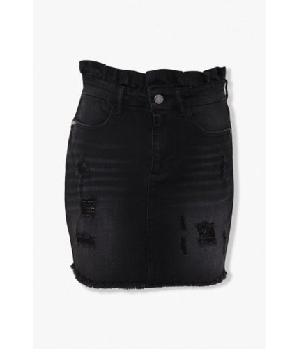 Imbracaminte femei forever21 denim paperbag mini skirt black