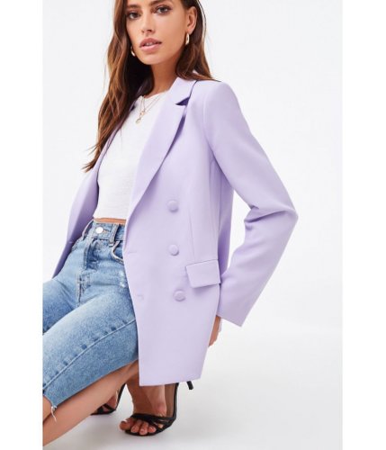 Imbracaminte femei forever21 double-breasted single vent blazer lavender
