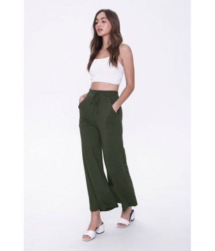 Imbracaminte femei forever21 drawstring-waist culottes olive