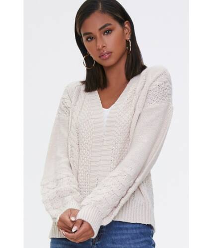 Imbracaminte femei forever21 fisherman open-front cardigan natural