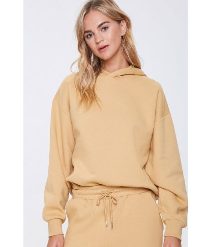Imbracaminte femei forever21 fleece drop-sleeve hoodie mocha
