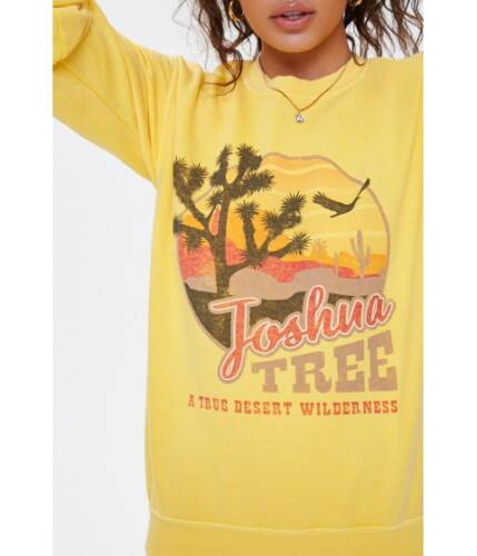 Imbracaminte femei forever21 fleece joshua tree sweatshirt yellowwhite