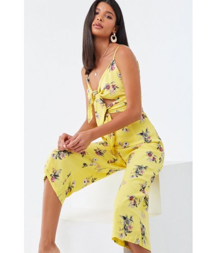 Imbracaminte femei forever21 floral cami crop top pants set yellowmulti