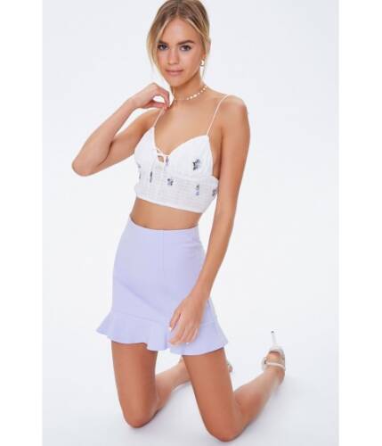 Imbracaminte femei forever21 flounce drop-waist mini skirt lavender