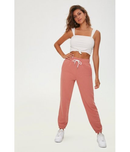 Imbracaminte femei forever21 french terry drawstring pants pink