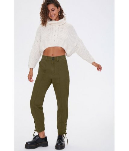 Imbracaminte femei forever21 lace-up ankle pants olive