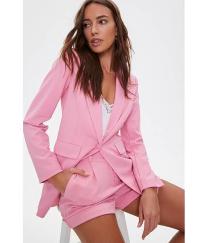 Imbracaminte femei forever21 longline padded blazer pink