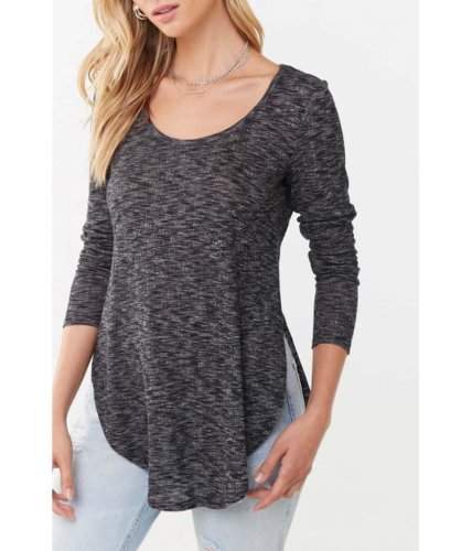 Imbracaminte femei forever21 marled curved tunic black