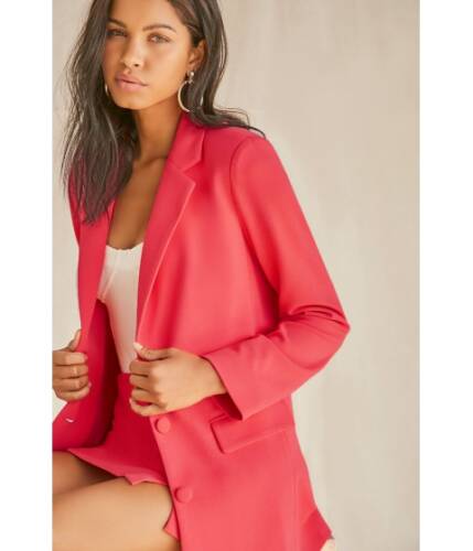 Imbracaminte femei forever21 notched button-front blazer coral