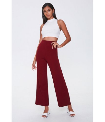 Imbracaminte femei forever21 palazzo ankle pants burgundy